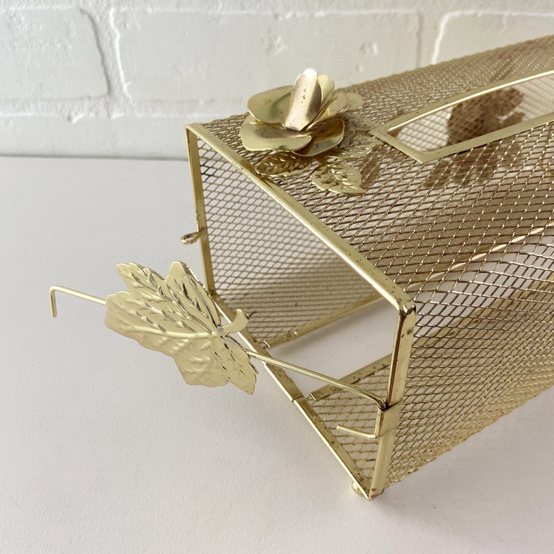 Vintage Gold Tissue Box Holder Gold Metal Kleenex Box Cover Etsy
