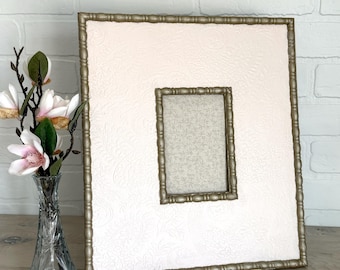 Vintage 4 x 6 Wide Picture Frame, Pink and Gold Painted Frame, Upcycled, Paisley Decor, Little Girl Picture Frame, Nursery Decor