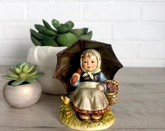 Vintage Hummel Smiling Through,  408/0 Special Edition #9,  1983 Hummel, Girl with Umbrella Figurine, Hummel Art, Goebel W. Germany Hummel