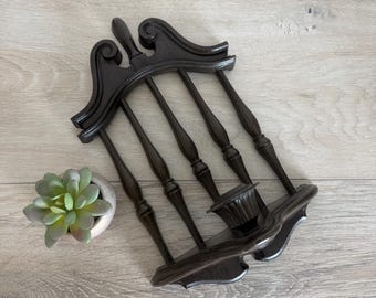 Vintage Homco 1974 Faux Wood Sconce, Single Wall Candle Holder, 1970's Decor, Syroco Wall Sconce, Plastic Wood, Colonial Style Sconces