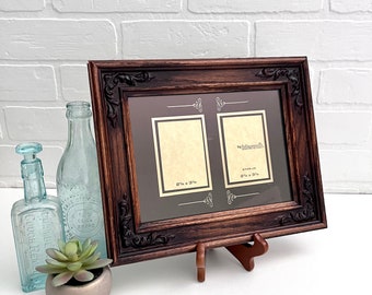 Vintage 6 x 8 Intercraft Picture Frame, Western Picture Frame, Western Corners Wood Frame, Double Opening Frame, Frame with 2 Openings