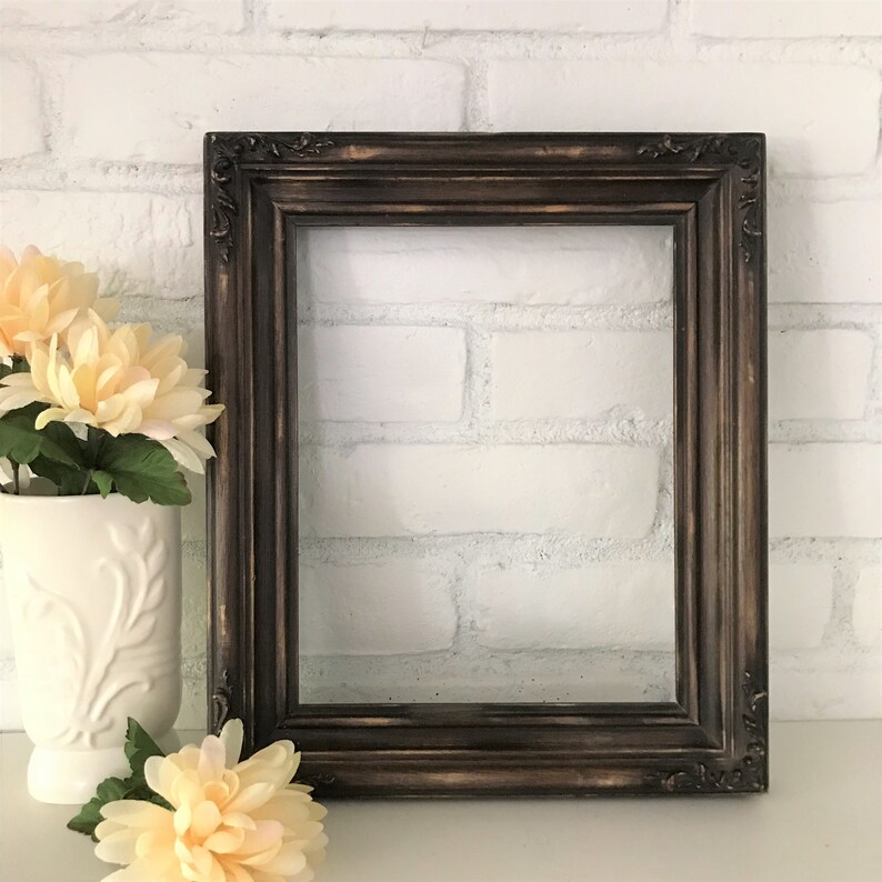 Vintage 8 X 10 Western Style Picture Frame Old West Brown Wood Rustic Distressed