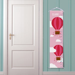 Gepersonaliseerde groeimeter "Roze ballonnen"