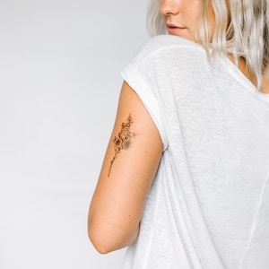 2 Dainty Wildflower Temporary Tattoos- SmashTat
