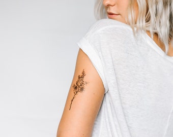 2 Dainty Wildflower Temporary Tattoos- SmashTat