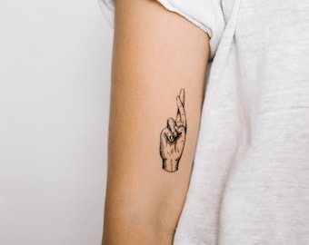 2 Fingers Crossed Temporary Tattoos- SmashTat