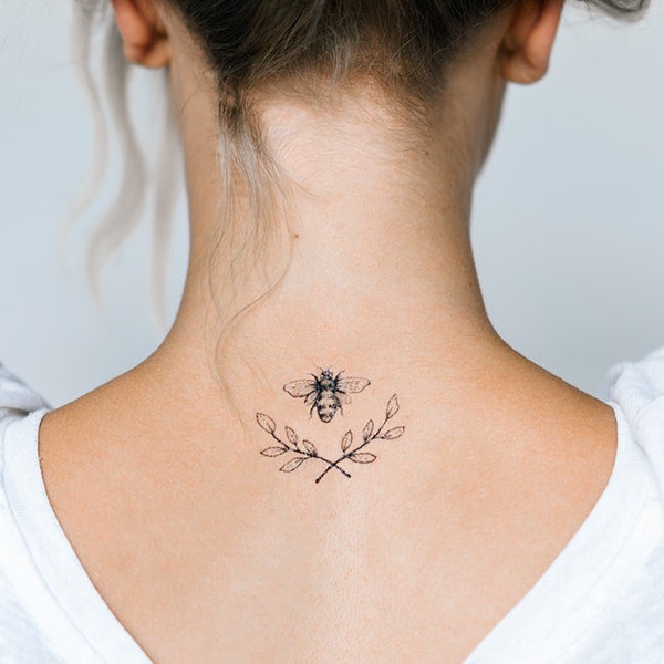 2 Bee Laurel Temporary Tattoos- SmashTat