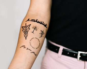 Lord of the Rings Set of Temporary Tattoos Smashtat  Etsy