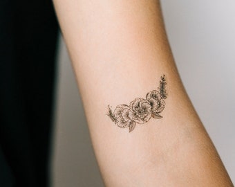 2 Floral Laurel Temporary Tattoos- SmashTat