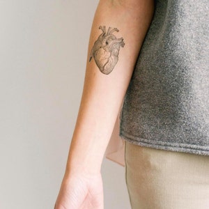 2 Anatomical Heart Temporary Tattoos- SmashTat