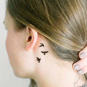 2 Sets Flying Birds Temporary Tattoos SmashTat image 1