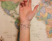 2 World Map Temporary Tattoos - SmashTat
