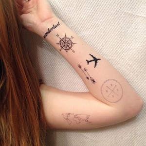 6 Travel Temporary Tattoos Pack SmashTat image 1