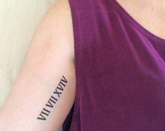 2 Roman Numeral Temporary Tattoos - SmashTat
