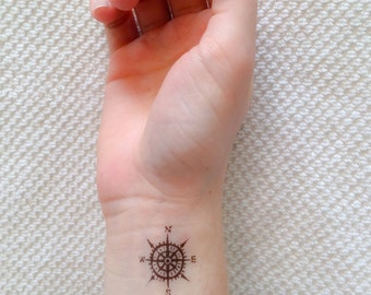 4 Compass Temporary Tattoos Smashtat - Etsy
