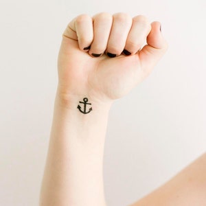4 Tiny Anchor Temporary Tattoos SmashTat image 1