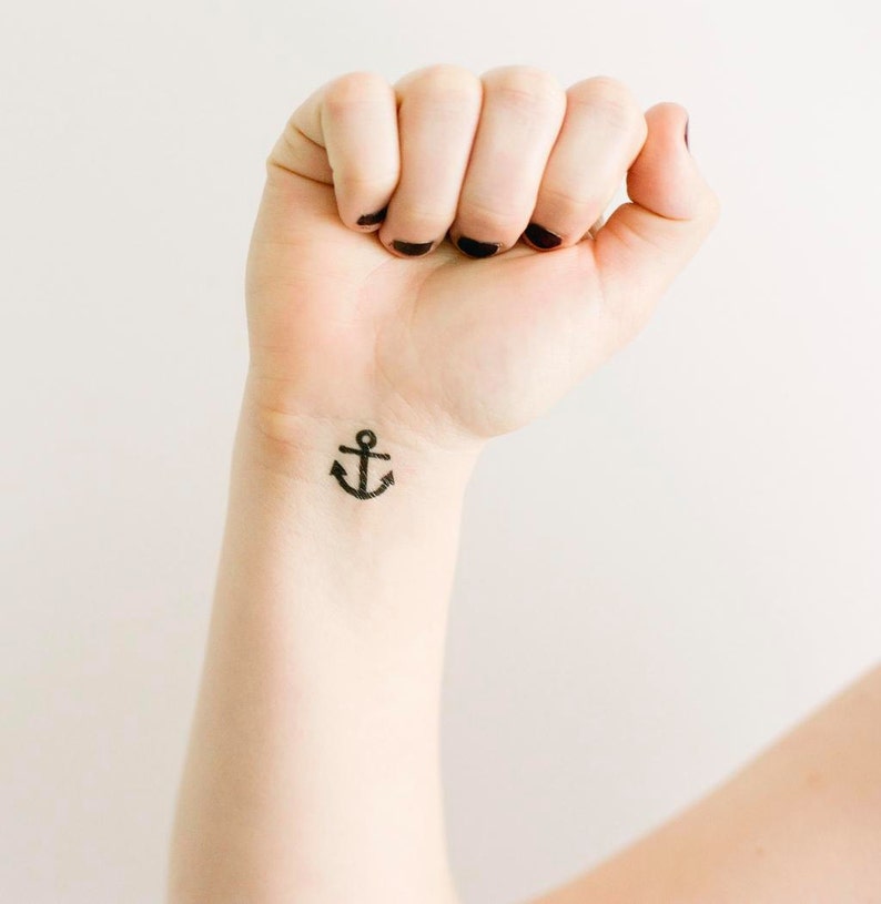 4 Tiny Anchor Temporary Tattoos SmashTat image 1