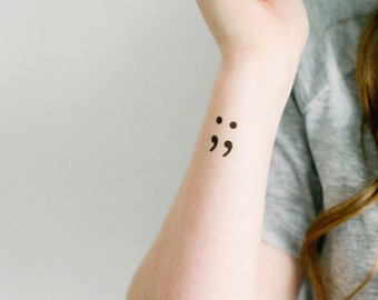 2 Sets Semicolon Temporary Tattoos - SmashTat