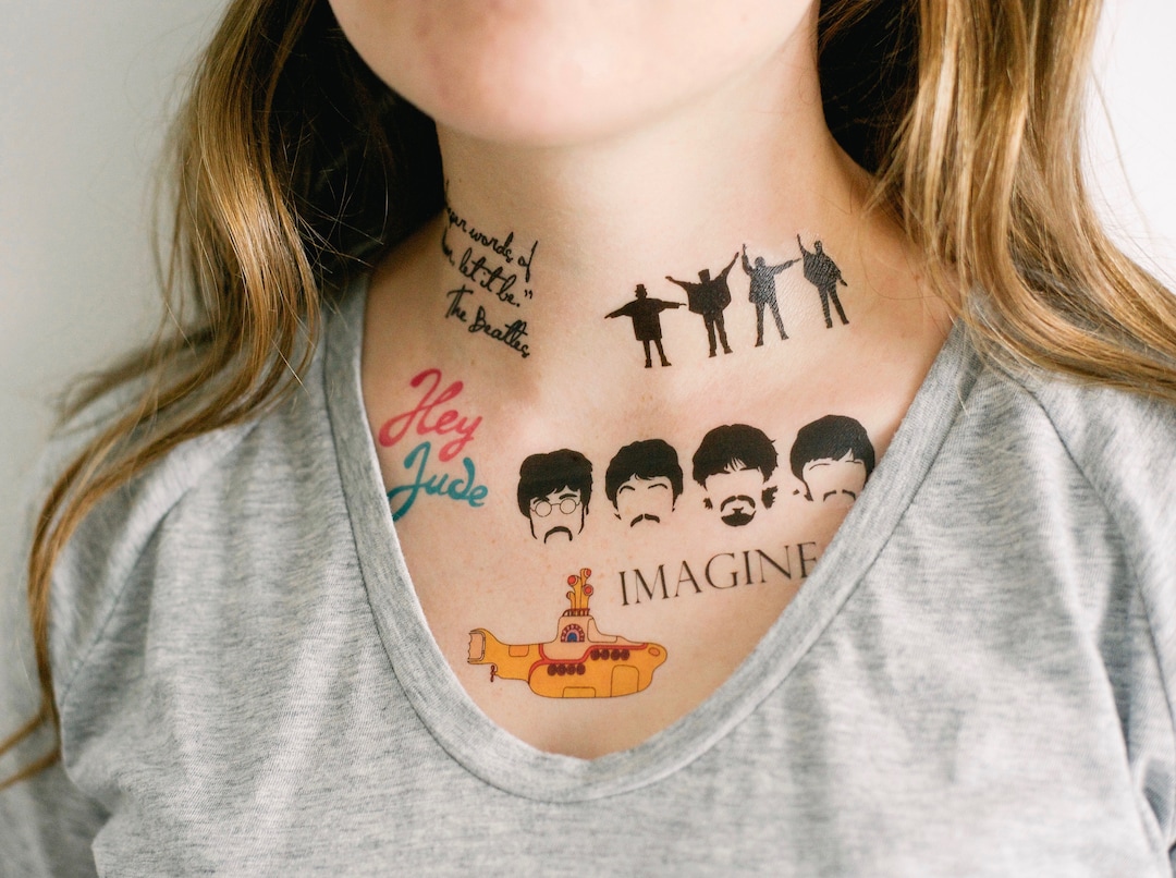 6 Beatles Temporary Tattoos- Smashtat - Etsy, image size:1080x806