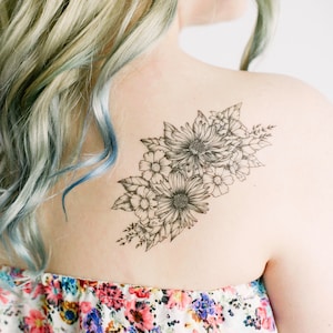 Large Wildflower Temporary Tattoo- SmashTat