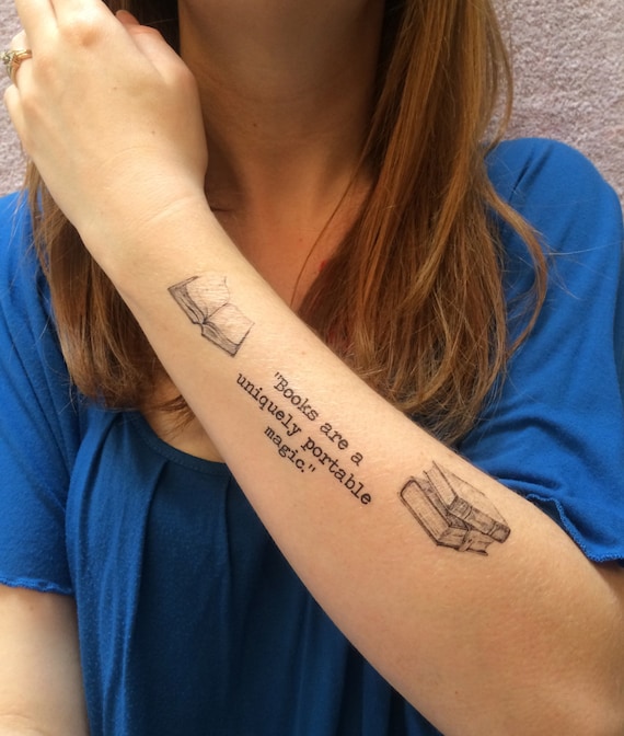 3 Book Lover Temporary Tattoos Smashtat Etsy