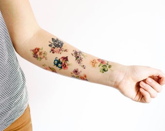 7 Floral Temporary Tattoos- SmashTat