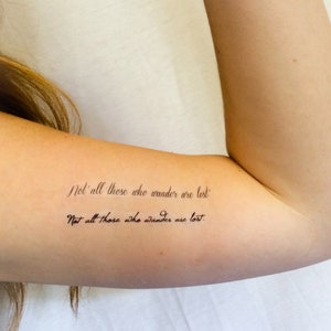 2 Not All Those Who Wander Are Lost Temporary Tattoos- SmashTat