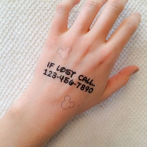 2 Emergency Contact Temporary Tattoos - SmashTat