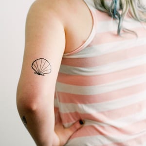 2 Seashell Temporary Tattoos - SmashTat