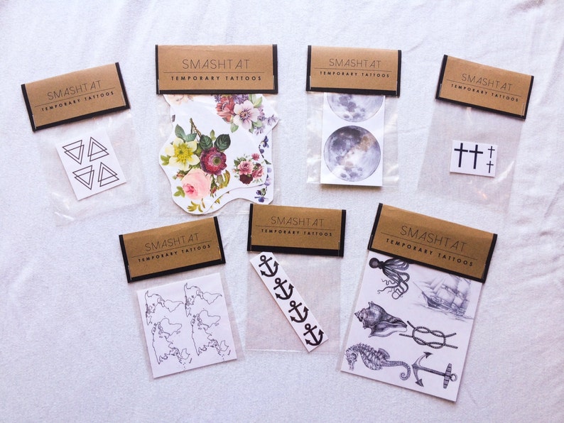 6 Travel Temporary Tattoos Pack SmashTat image 2