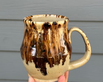 Ceramic mug | coffee mug, handmade pottery mug, leopard mug, brown mug