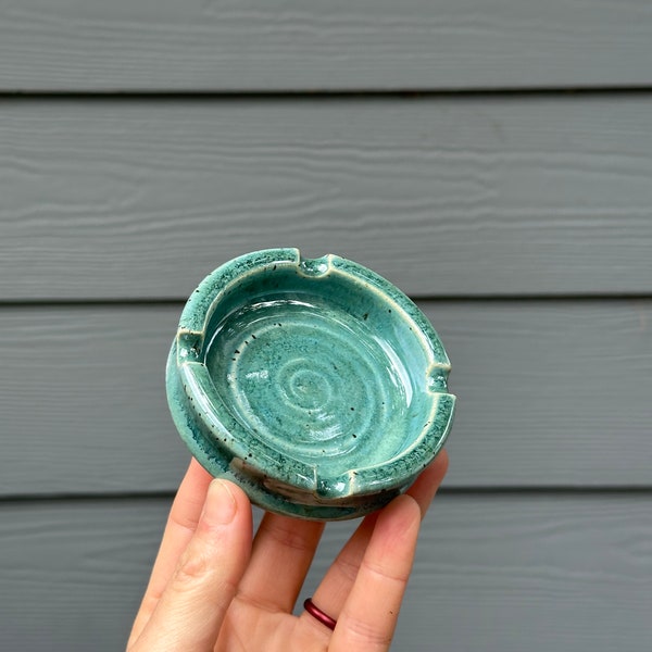 Ceramic ashtray | handmade pottery, blue ashtray