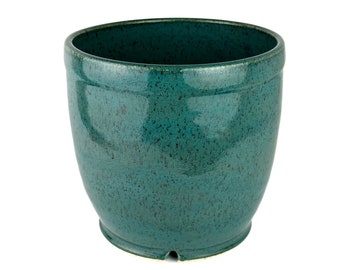 Ceramic 6” planter | handmade pottery, plant pot, green planter, speckled planter, Mother’s Day planter