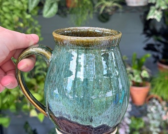 Ceramic mug | coffee mug, handmade pottery mug, blue mug, brown mug, Mother’s Day