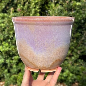 6” Ceramic planter | handmade planter, ceramic plant pot, pink planter, orange planter