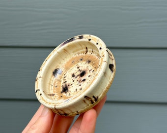 Ceramic ring dish | bedside dish, tan ring dish, speckled ring dish, leopard print, Mother’s Day, Easter