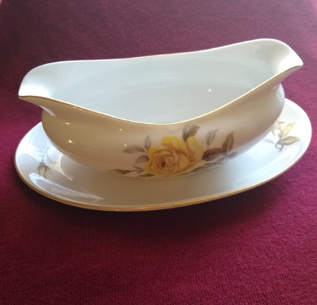 Vintage HARMONY HOUSE yellow Rose Gravy Boat Etsy