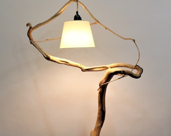 Lampada da tavolo -S01-, lampada da comodino, albero dei gioielli, lampada ramo di quercia, regalo per lei, eco, design della natura.