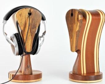 Exclusieve standaard voor koptelefoon "Gambit X3 - Exclusive". Ipe hout, Canadese esdoorn. Handgemaakt, een cadeau voor hem, audio, DJ