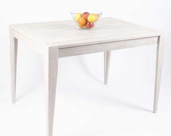 Table en chêne 20cm x 78cm x 75 cm / hauteur, chêne blanchi, plateau unique, table rectangulaire,