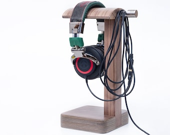 Headphone Stand "FOR2", audio, computer accessories, for music lovers, headphone stand wood