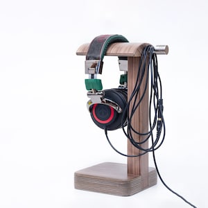 Headphone Stand &quot;FOR2&quot;, audio, computer accessories, for music lovers, headphone stand wood