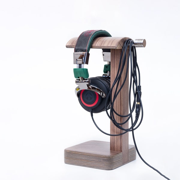 Headphone Stand "FOR2", audio, computer accessories, for music lovers, headphone stand wood