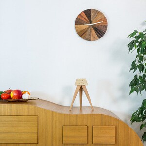 Clock color palette. Standing / wall mounted. Exotic wood. Silent mechanism. Gift for wedding. Hand made image 3