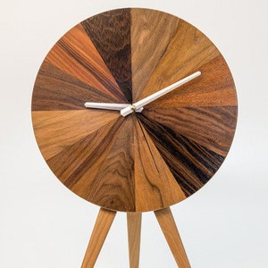 Clock color palette. Standing / wall mounted. Exotic wood. Silent mechanism. Gift for wedding. Hand made image 5