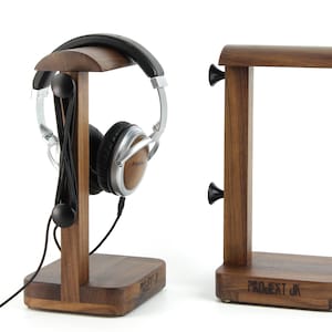 Exclusive hanger for headphones &quot;FOR 05 - Exclusive&quot;. American walnut. Wooden stand for headphones. A gift for a music lover.