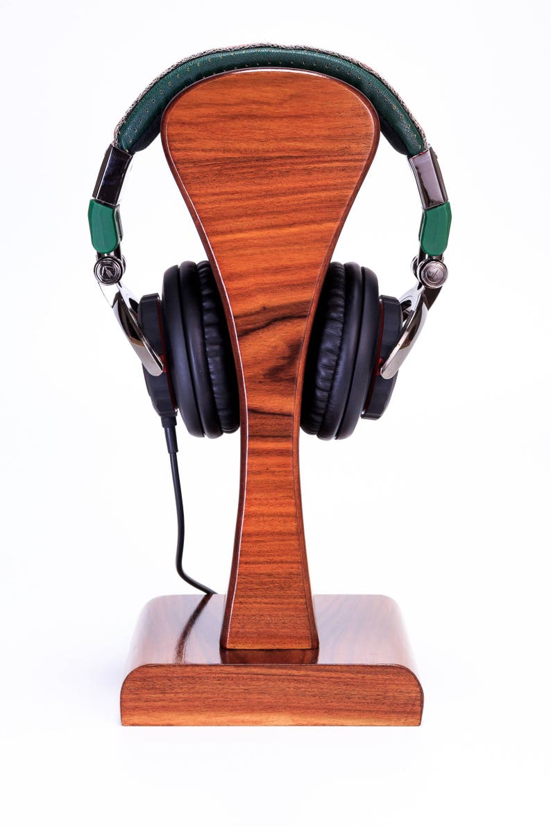 Headphone Stand IT 4, storage of headphones, rosewood, for music lovers, gift for players, electronics and accessories image 2