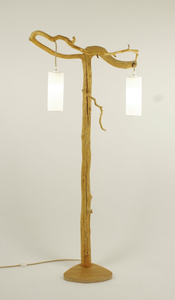Lampa Podłogowa Lampa Ze Starej Gałęźi Dębowej Lampa Z Etsy