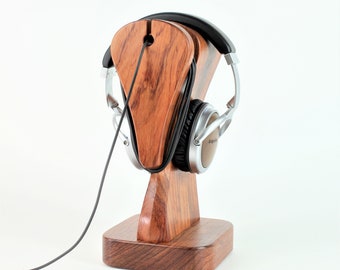 Ekskluzywny stojak na słuchawki "Gambit 09 - Exclusive". Drewno bubinga. Wykonane ręcznie, dla audiofila, prezent dla domu, DJ
