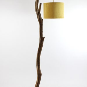 Lampa podłogowa ze starej gałęzi dębowej 79 Lampa nad stół, lampa łukowa, regulowana wysokość klosza / 25 cm, natura design zdjęcie 4